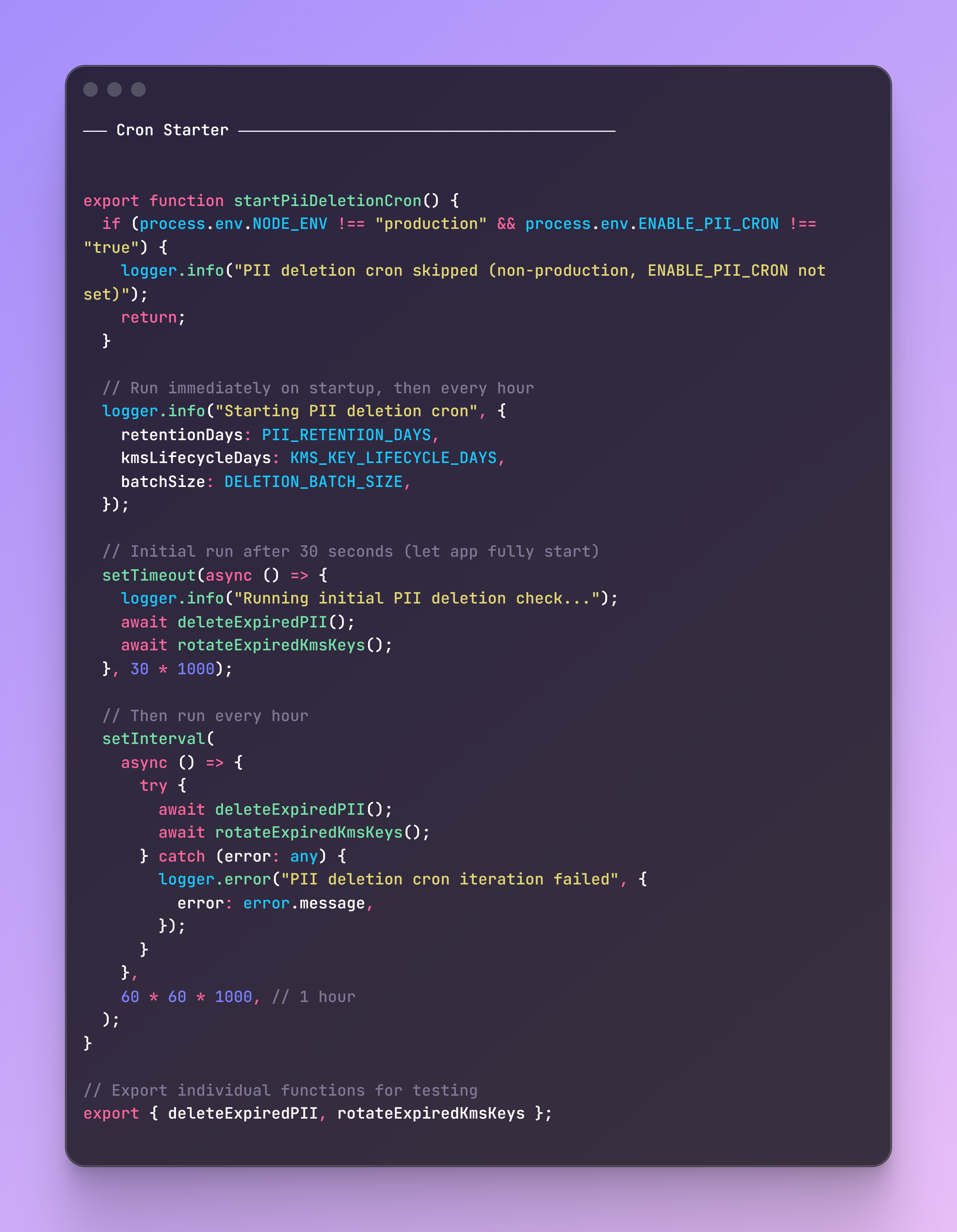 PII Deletion Code